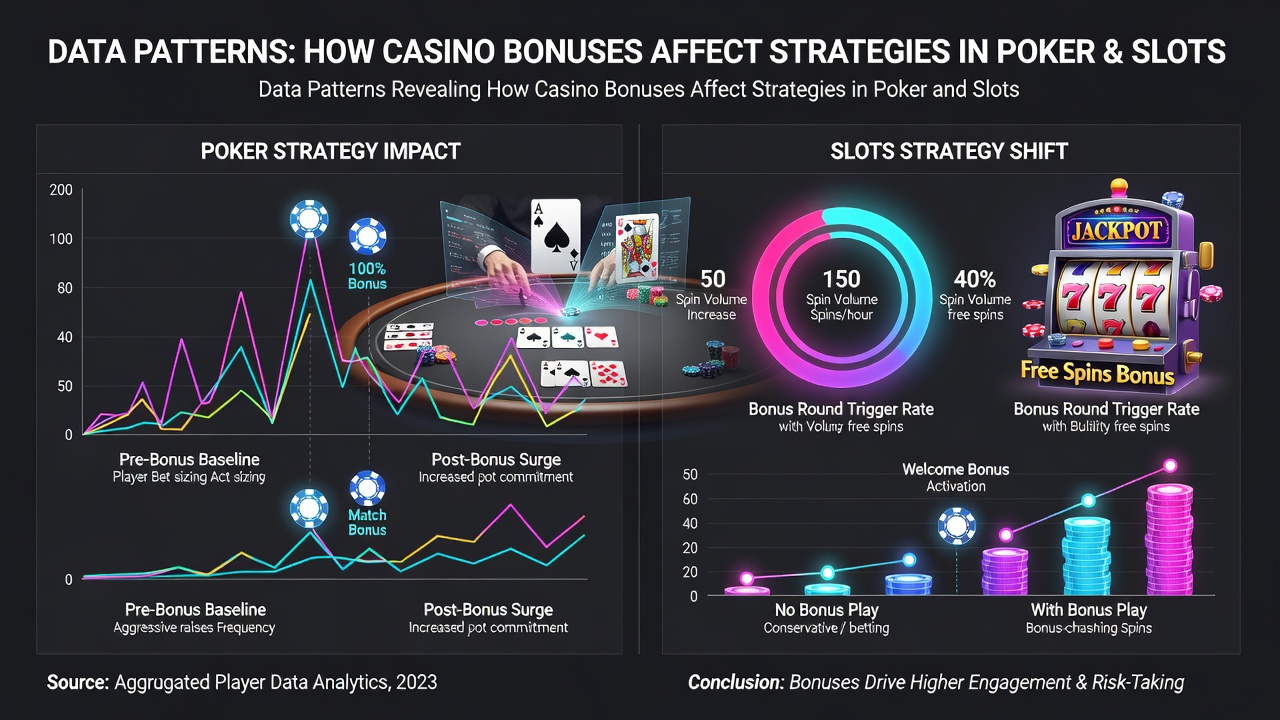 Data visualization showing bonus effects on slot machine player behaviors and bet patterns