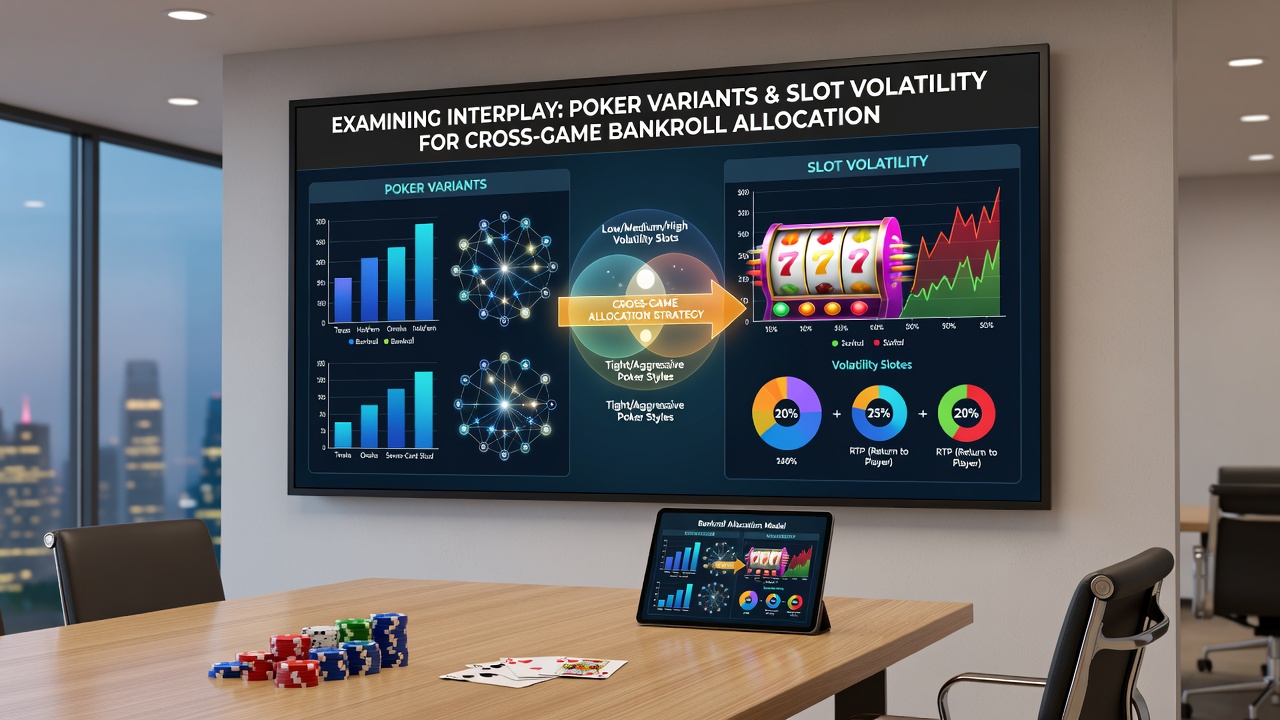 Chart illustrating volatility levels in slots alongside poker variant risk profiles for bankroll planning