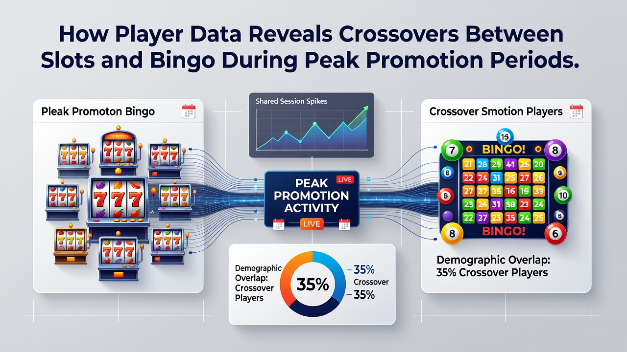 Heatmap visualization of slots and bingo crossover activity across different time zones during promotions