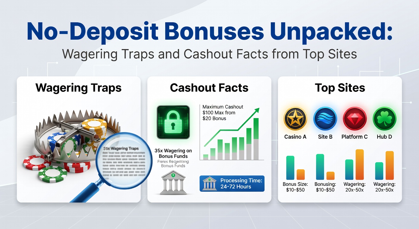 Illustration of a casino bonus chip breaking free from wagering chains, symbolizing no-deposit offers and their conditions