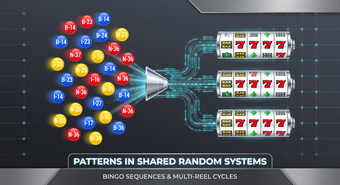 Chart showing statistical correlations between bingo number clusters and slot reel symbol alignments over extended play cycles