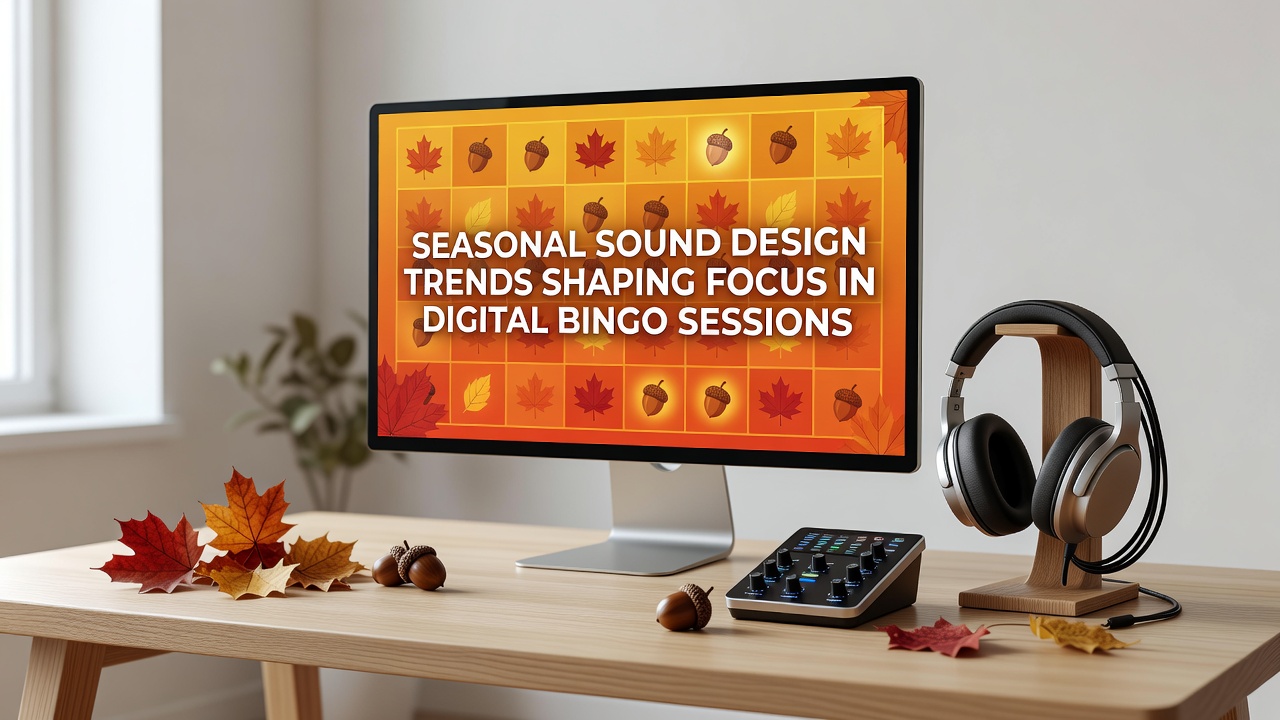 Close-up view of seasonal audio settings in a digital bingo session with waveform displays