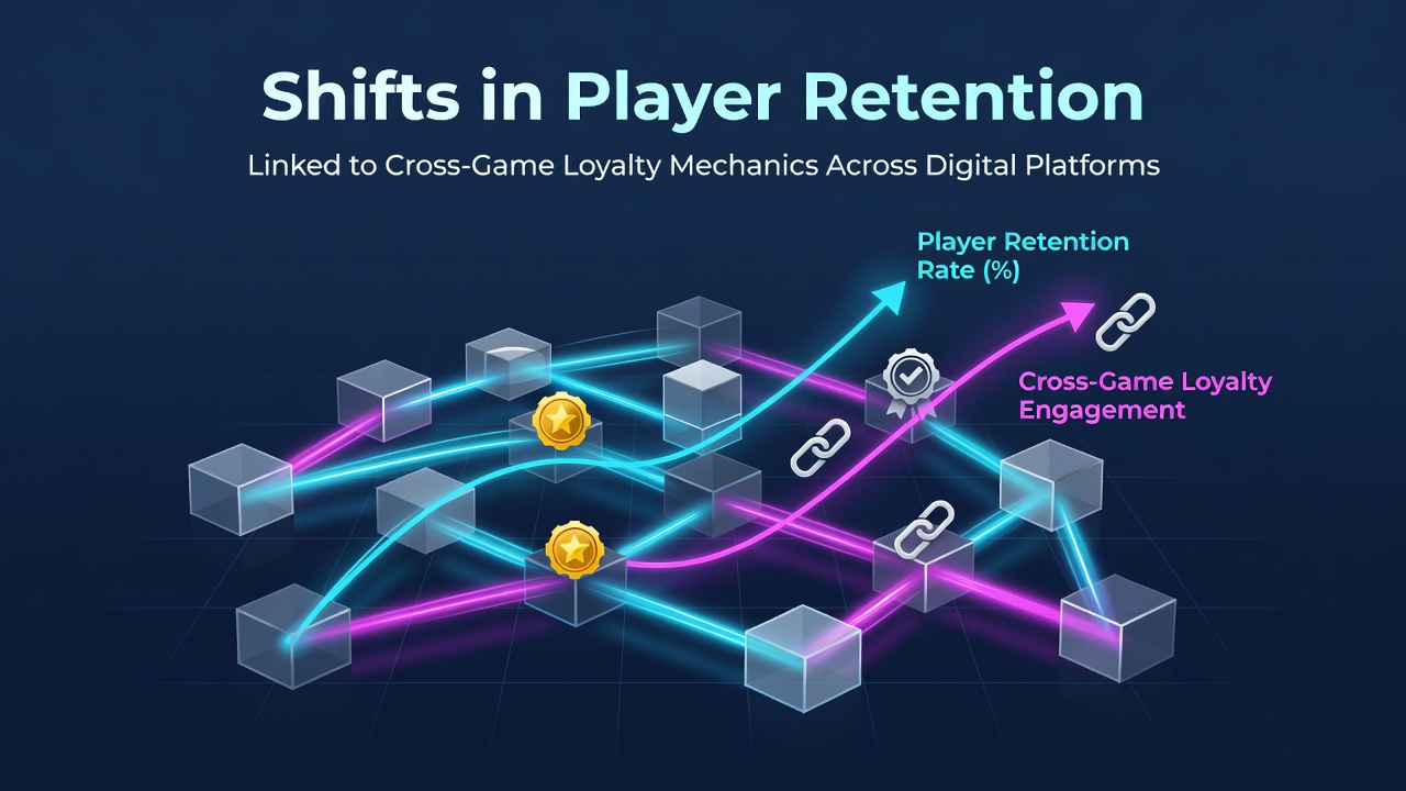 Graph illustrating changes in player retention rates tied to cross-game loyalty program adoption across multiple digital platforms