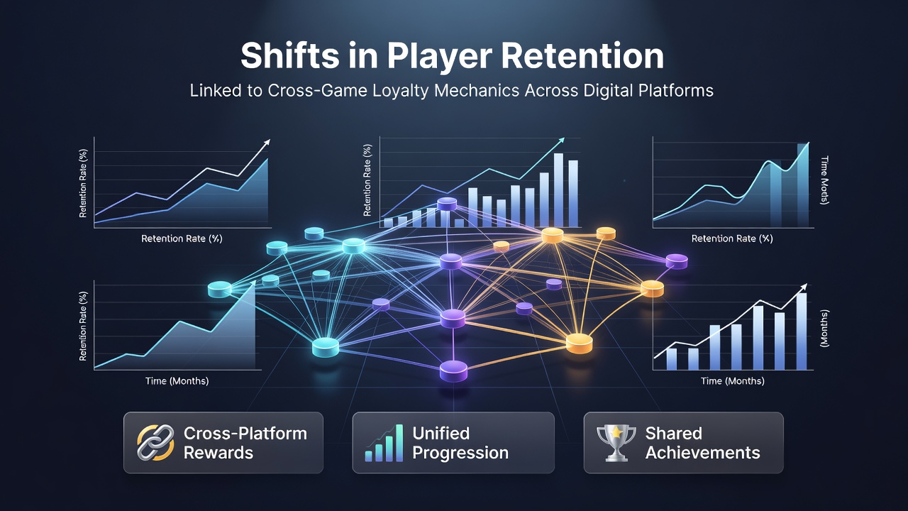 Diagram depicting how loyalty points transfer between different digital gaming platforms and titles